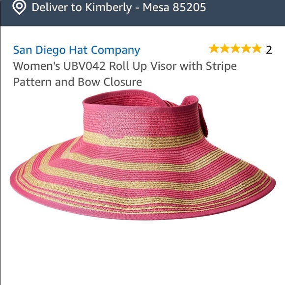 San Diego Hat Co Roll Up Striped Visor NWOT - Picture 2 of 4